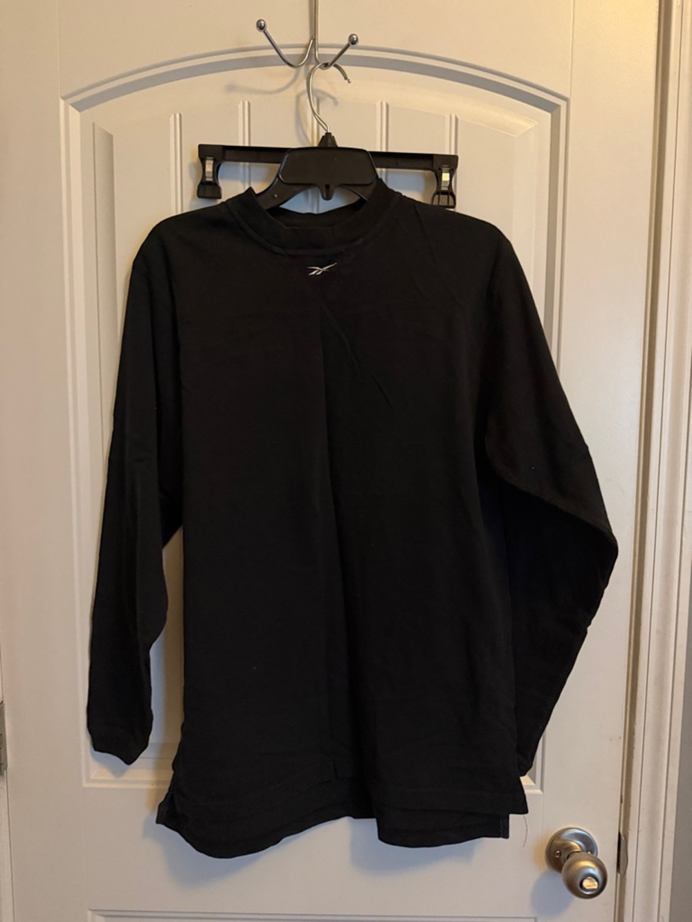 Reebok Black Long-Sleeve Crewneck Shirt with Small Logo